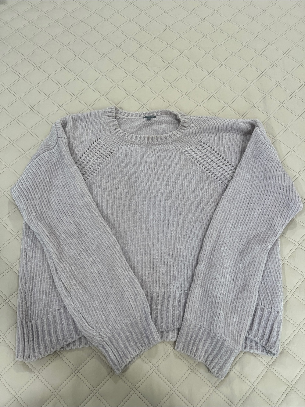 Cozy Light Purple Ribbed Knit Women's Sweater